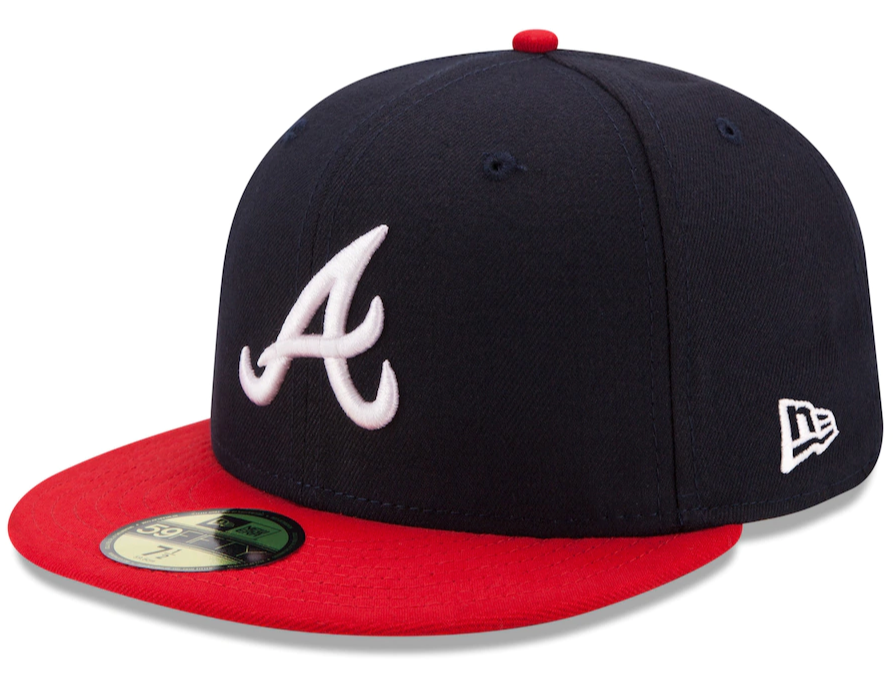 Men s Atlanta Braves New Era Navy Red Home Authentic Collection On-Field 59FIFTY Fitted Hat Official Team Hat Sports Fan Cap Official MLB Team Hat