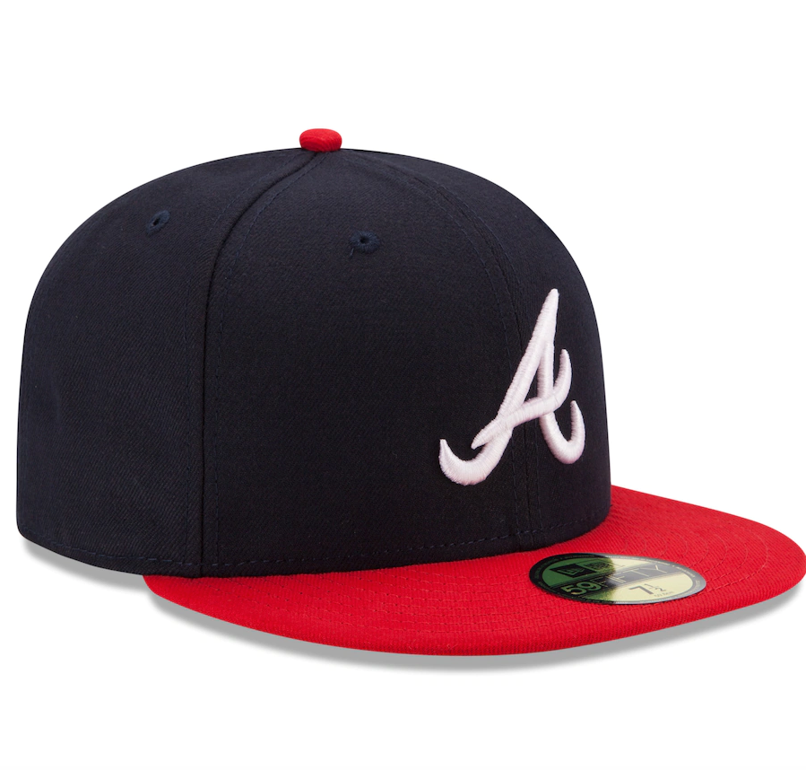 Men s Atlanta Braves New Era Navy Red Home Authentic Collection On-Field 59FIFTY Fitted Hat Official Team Hat Sports Fan Cap Official MLB Team Hat
