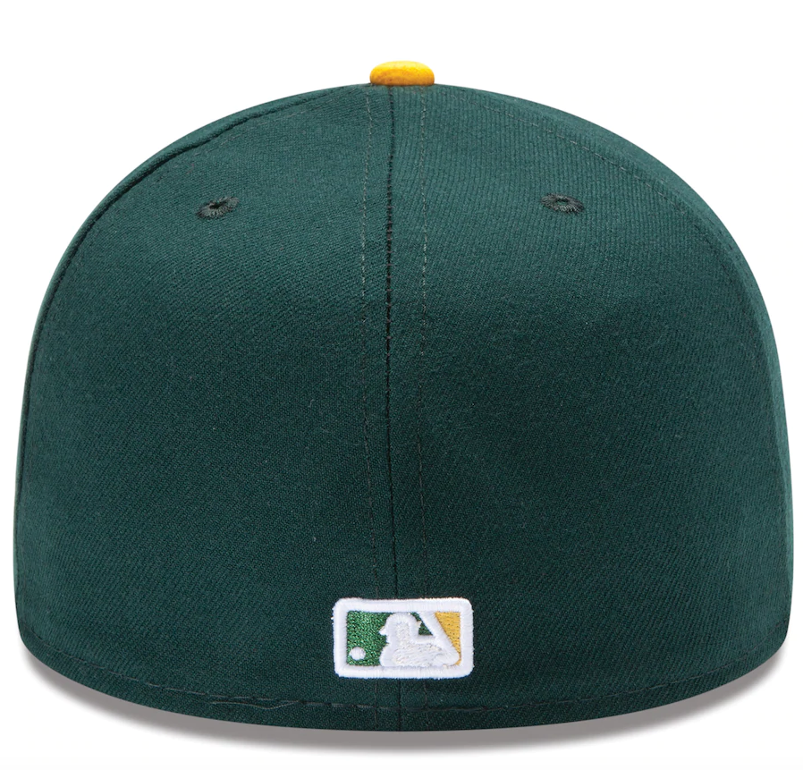 Men s Athletics New Era Green Yellow Home Authentic Collection On-Field 59FIFTY Fitted Hat Official Team Hat Sports Fan Cap Official MLB Team Hat