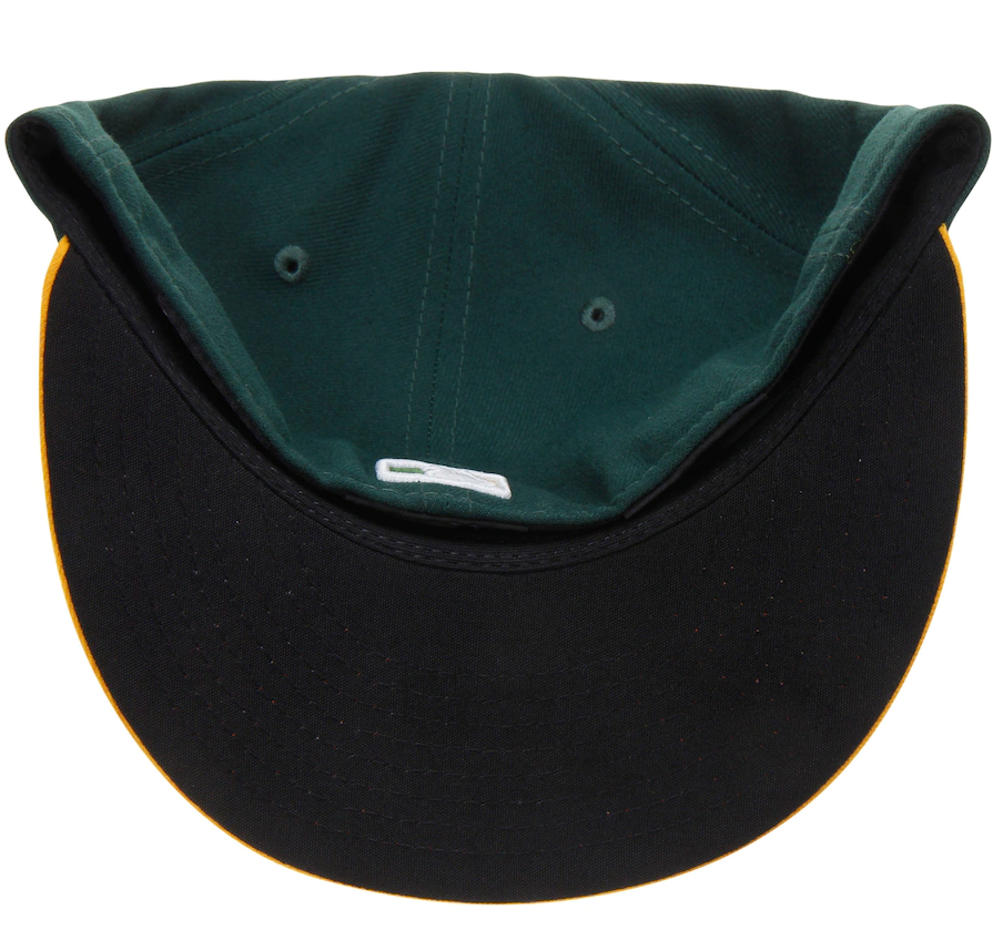 Men s Athletics New Era Green Yellow Home Authentic Collection On-Field 59FIFTY Fitted Hat Official Team Hat Sports Fan Cap Official MLB Team Hat