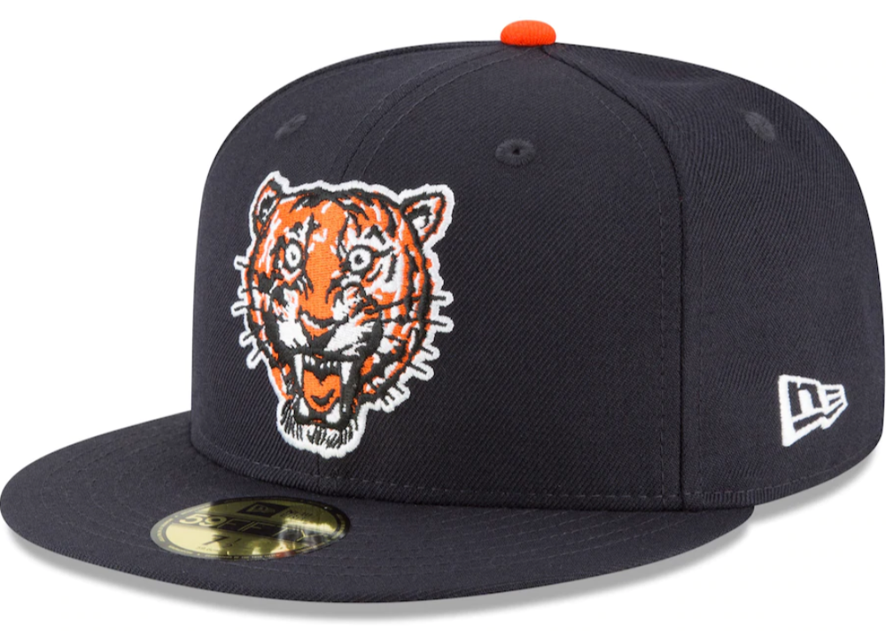 Men s Detroit Tigers New Era Navy Cooperstown Collection Wool 59FIFTY Fitted Hat Official Team Hat Sports Fan Cap Official MLB Team Hat Baseball Fan