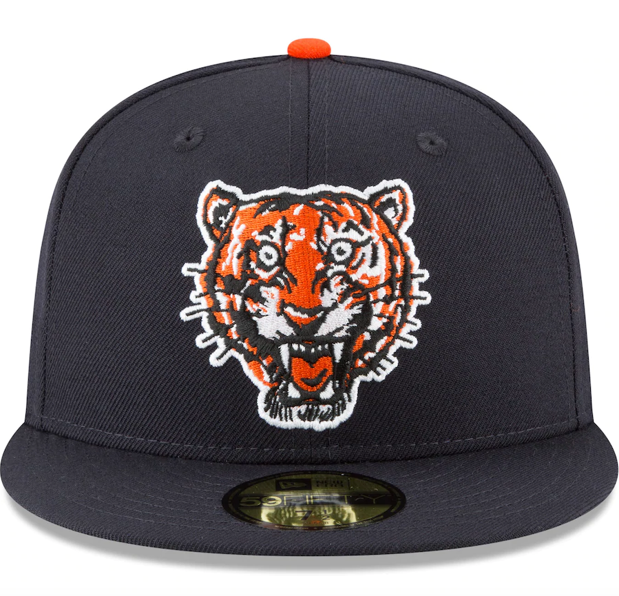 Men s Detroit Tigers New Era Navy Cooperstown Collection Wool 59FIFTY Fitted Hat Official Team Hat Sports Fan Cap Official MLB Team Hat Baseball Fan
