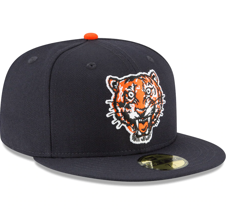 Men s Detroit Tigers New Era Navy Cooperstown Collection Wool 59FIFTY Fitted Hat Official Team Hat Sports Fan Cap Official MLB Team Hat Baseball Fan