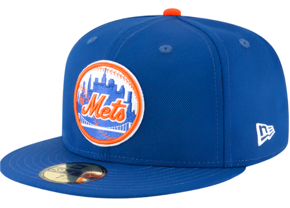 Men s New York Mets New Era Blue 1962 Cooperstown Collection Wool 59FIFTY Fitted Hat Official Team Hat Sports Fan Cap Official MLB Team Hat Baseball