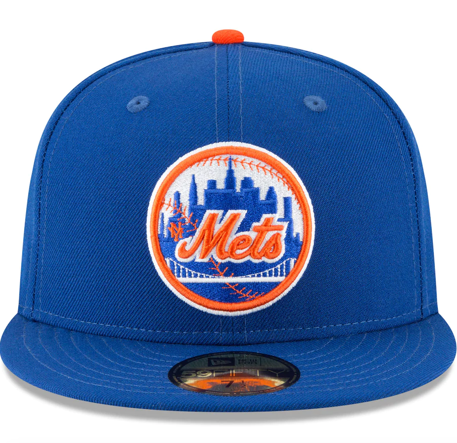 Men s New York Mets New Era Blue 1962 Cooperstown Collection Wool 59FIFTY Fitted Hat Official Team Hat Sports Fan Cap Official MLB Team Hat Baseball