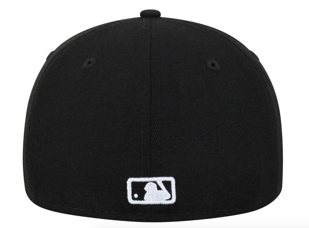 Men s New Era Chicago White Sox B-Dub 59Fifty Black Fitted Hat Official Team Hat Sports Fan Cap Official MLB Team Hat Baseball Fan Cap