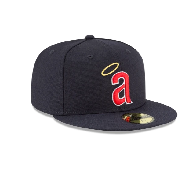 Men s California Angels New Era Navy 1971 Cooperstown Collection Wool 59FIFTY Fitted Hat Official Team Hat Sports Fan Cap Official MLB Team Hat