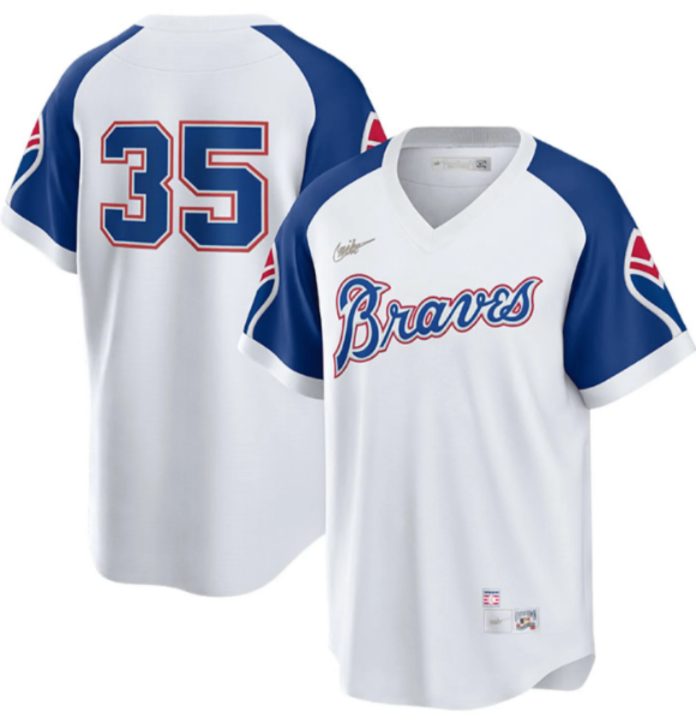 Nike Men s Atlanta Braves Phil Niekro Cooperstown Collection Home Replica Cool Base Jersey Official Team Jersey Sports Fan Apparel Official MLB Team