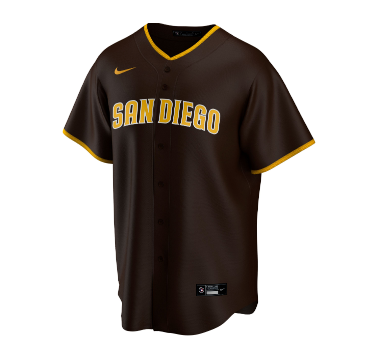 Nike Mens Replica San Diego Padres Fernando Tatis Jr Cool Base Brown Jersey Official MLB Team Jersey Baseball Fan Apparel