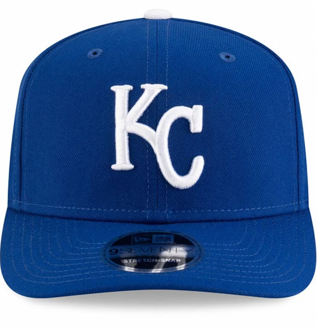 Kansas City Royals Blue New Era Player Replica 9SEVENTY Stretch Snap Adjustable Hat Official Team Hat Sports Fan Cap Official MLB Team Hat Baseball