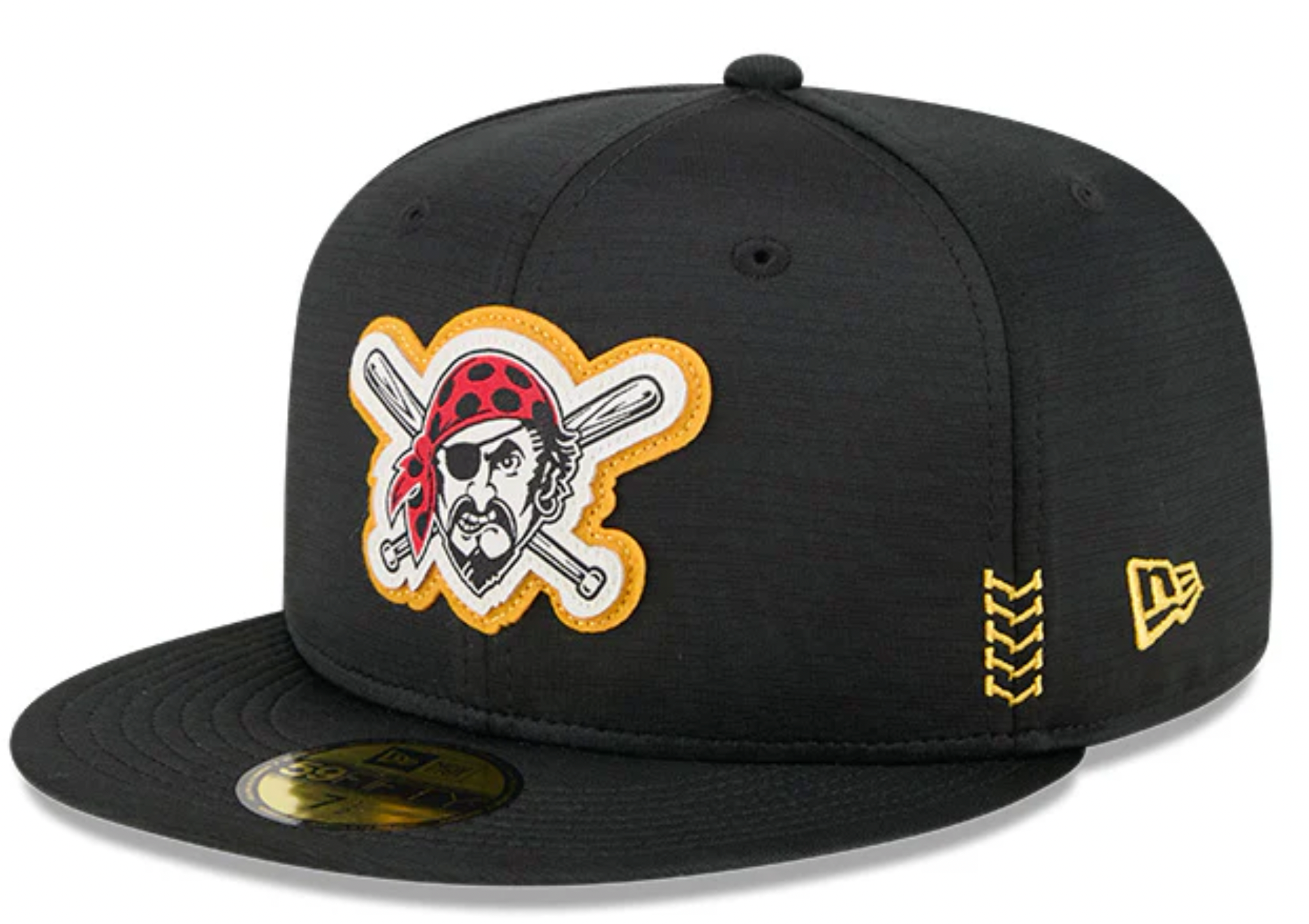 Men s Pittsburgh Pirates New Era Black 2024 Alternate Clubhouse 1914 59FIFTY Fitted Hat Official Team Hat Sports Fan Cap Official MLB Team Hat