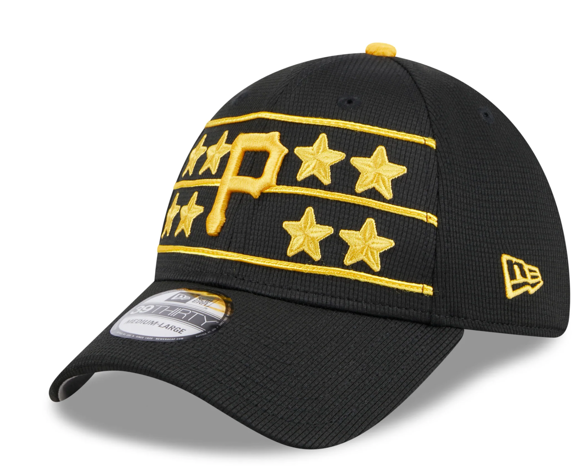 Men s Pittsburgh Pirates New Era 2024 Batting Practice Black 39THIRTY Flex-Fit Hat Official Team Hat Sports Fan Cap Official MLB Team Hat Baseball