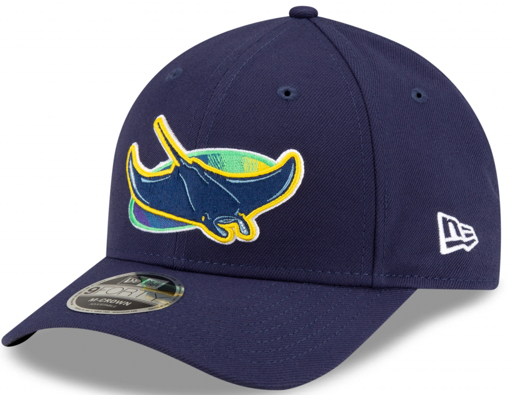 Tampa Bay Rays Alternate Navy New Era Player Replica M-Crown 9FORTY Adjustable Hat Official Team Hat Sports Fan Cap Official MLB Team Hat Baseball