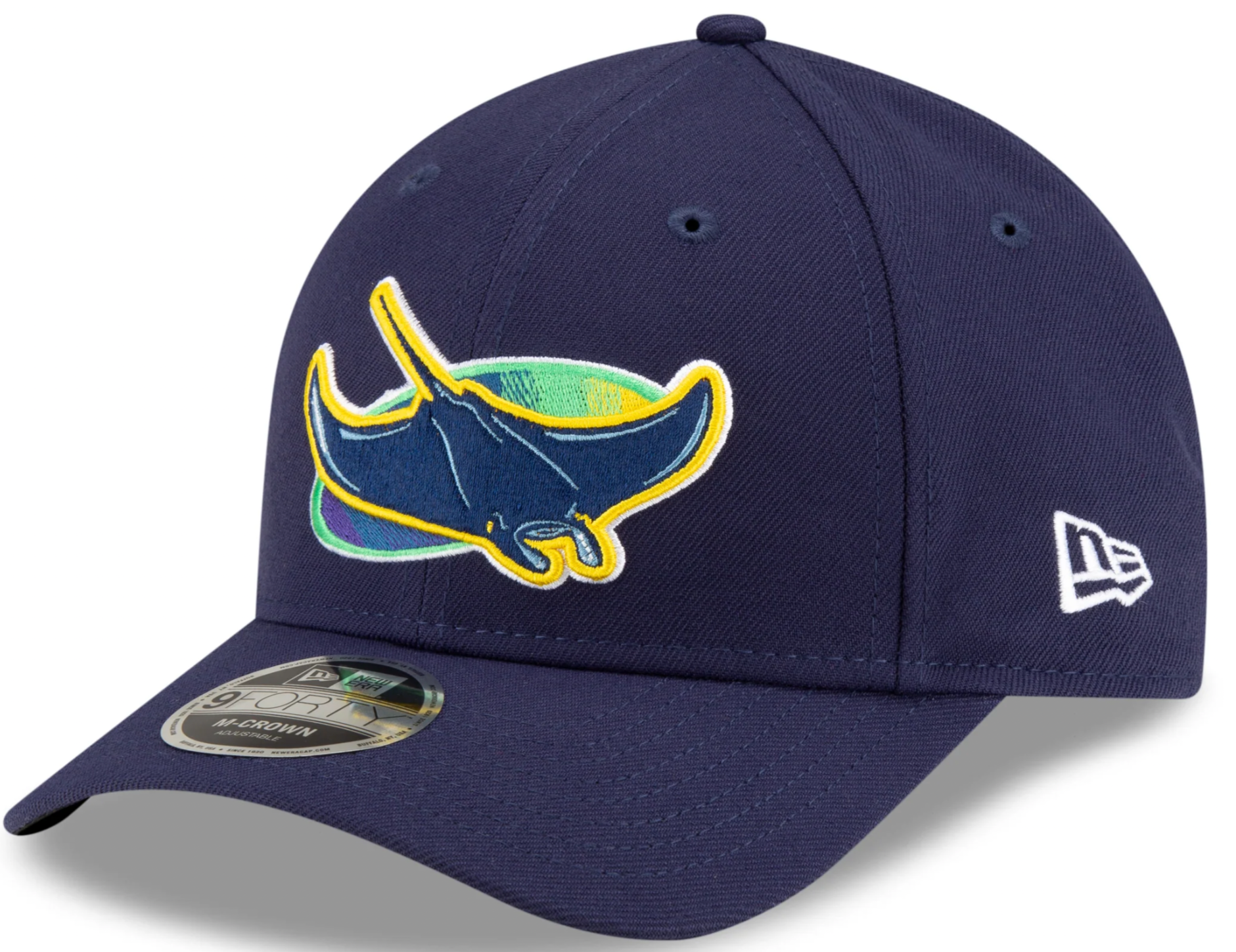 Tampa Bay Rays Alternate Navy New Era Player Replica M-Crown 9FORTY Adjustable Hat Official Team Hat Sports Fan Cap Official MLB Team Hat Baseball