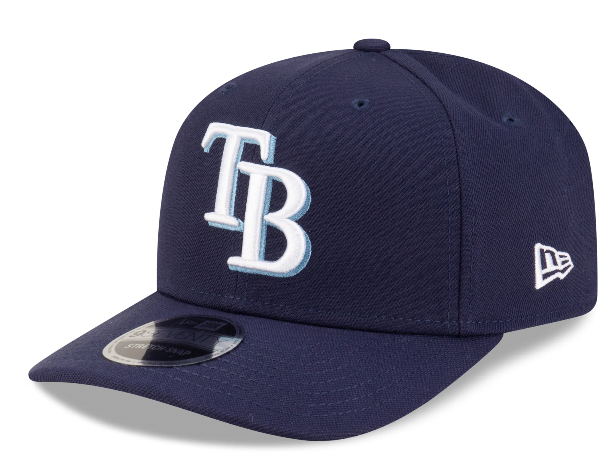 Tampa Bay Rays Navy New Era Player Replica 9SEVENTY Stretch Snap Adjustable Hat Official Team Hat Sports Fan Cap Official MLB Team Hat Baseball Fan