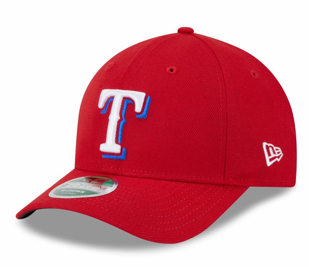 Texas Rangers Red Alternate New Era Player Replica M-Crown 9FORTY Adjustable Hat Official Team Hat Sports Fan Cap Official MLB Team Hat Baseball Fan