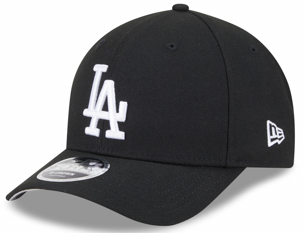 Los Angeles Dodgers Black and White New Era M-Crown 9FORTY Adjustable Hat Official Team Hat Sports Fan Cap Official MLB Team Hat Baseball Fan Cap