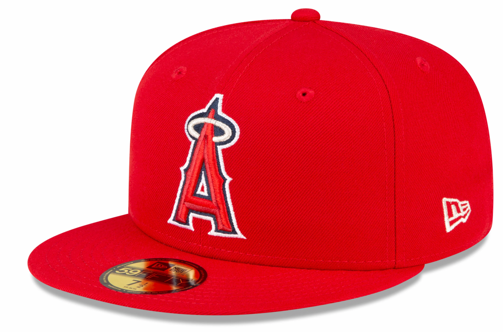 Men s Anaheim Angels New Era Red Game Authentic Collection On-Field 59FIFTY Fitted Hat Official Team Hat Sports Fan Cap Official MLB Team Hat