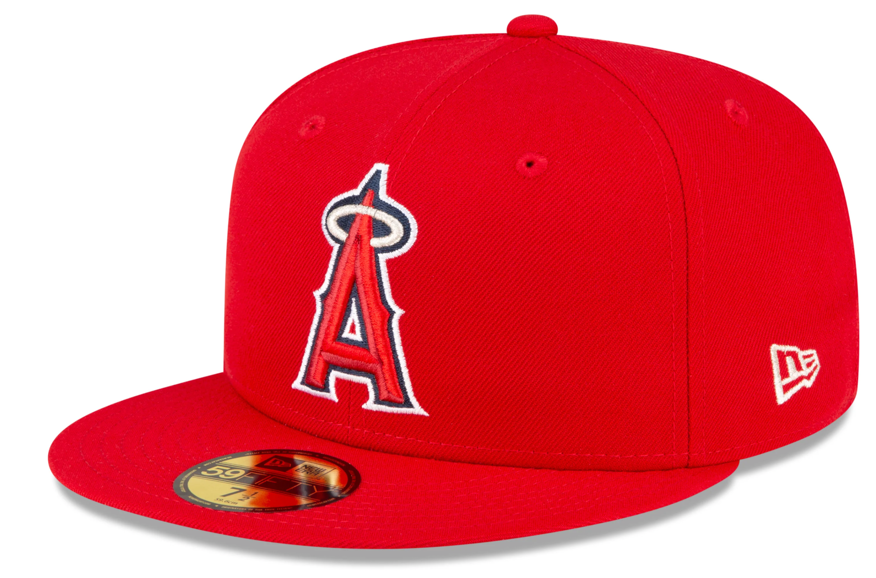 Men s Anaheim Angels New Era Red Game Authentic Collection On-Field 59FIFTY Fitted Hat Official Team Hat Sports Fan Cap Official MLB Team Hat