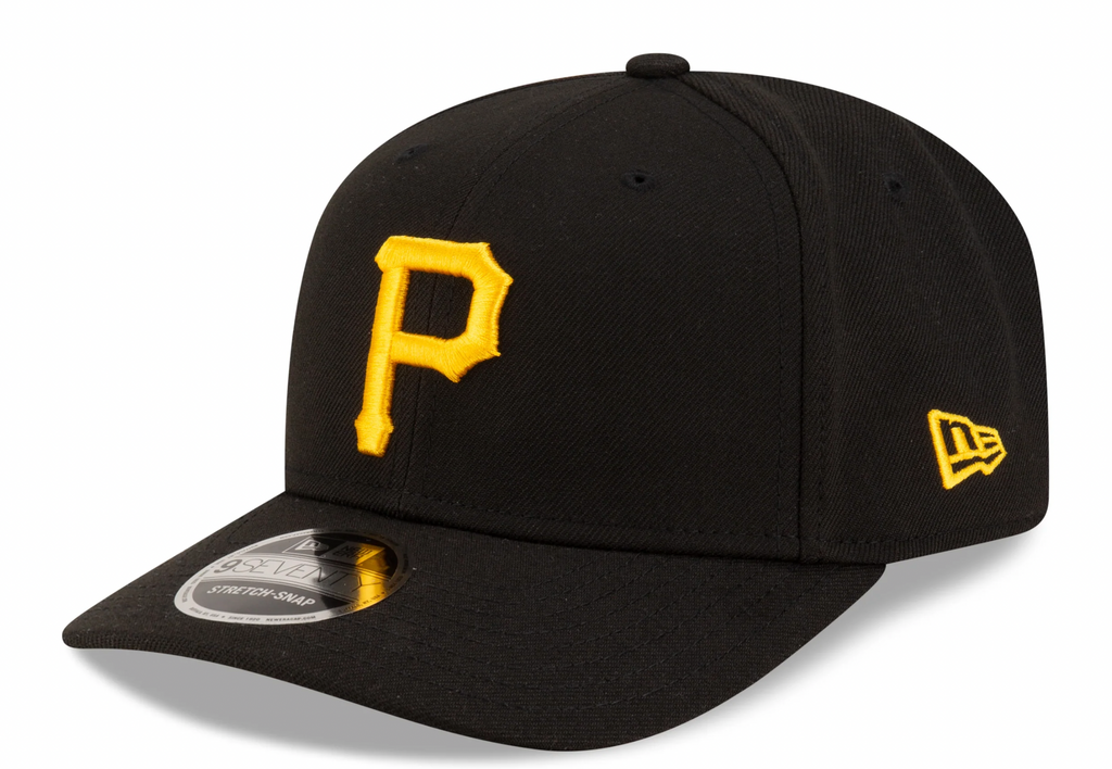Pittsburgh Pirates Black New Era Player Replica 9SEVENTY Stretch Snap Adjustable Hat Official Team Hat Sports Fan Cap Official MLB Team Hat Baseball