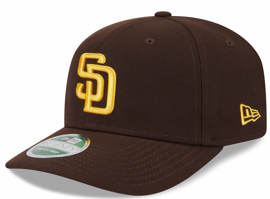 San Diego Padres Brown New Era Player Replica 9SEVENTY Stretch Snap Adjustable Hat Official Team Hat Sports Fan Cap Official MLB Team Hat Baseball