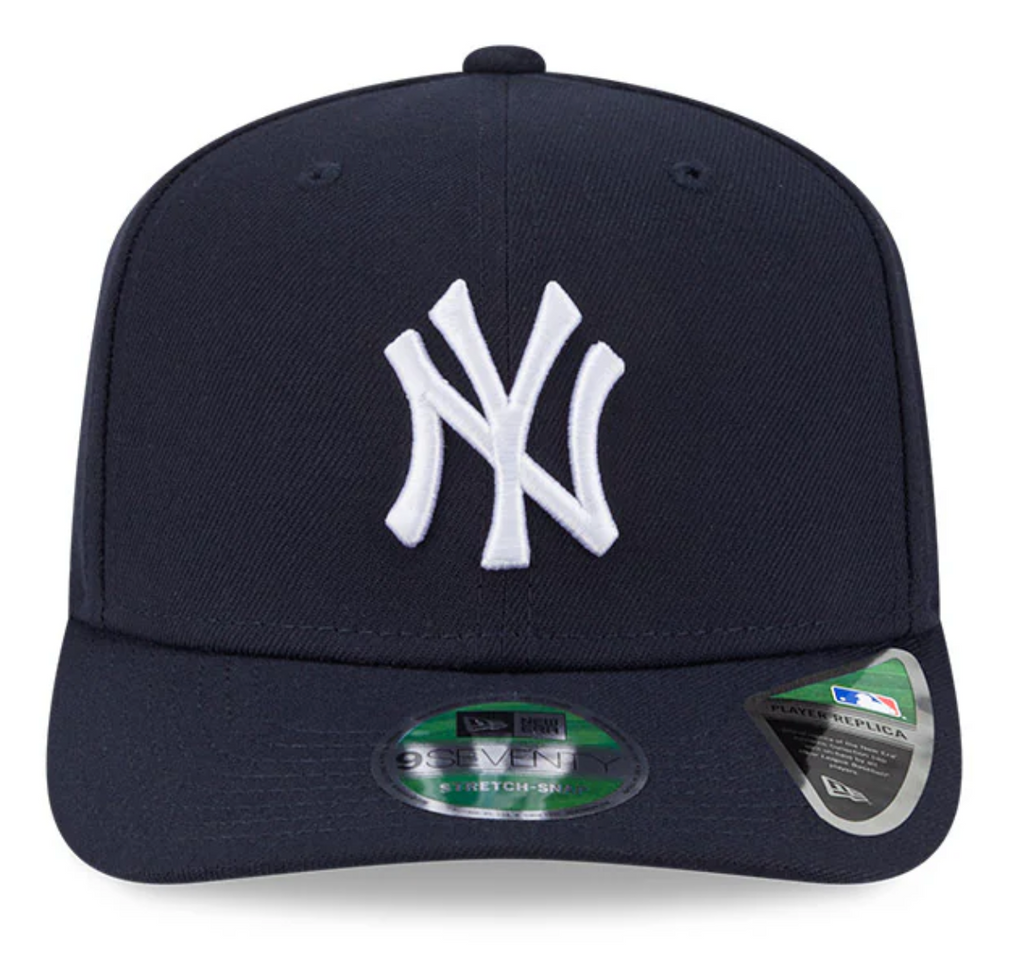 New York Yankes Navy New Era Player Replica 9SEVENTY Stretch Snap Adjustable Hat Official Team Hat Sports Fan Cap Official MLB Team Hat Baseball Fan