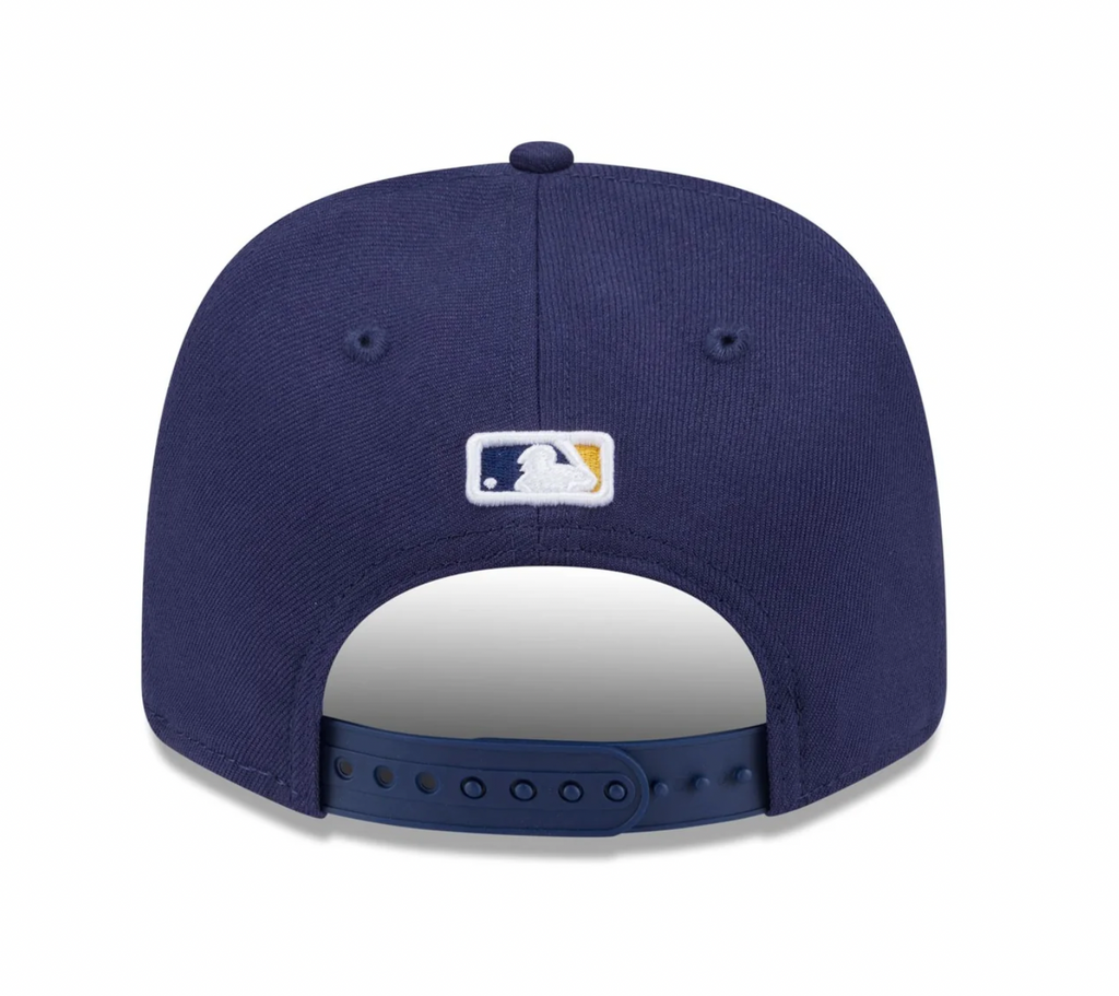 Milwaukee Brewers Navy New Era Player Replica 9SEVENTY Stretch Snap Adjustable Hat Official Team Hat Sports Fan Cap Official MLB Team Hat Baseball