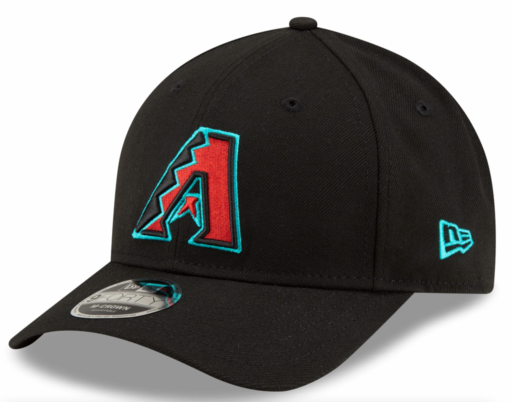 Arizona Diamondbacks Black Alternate New Era Player Replica M-Crown 9FORTY Adjustable Hat Official Team Hat Sports Fan Cap Official MLB Team Hat