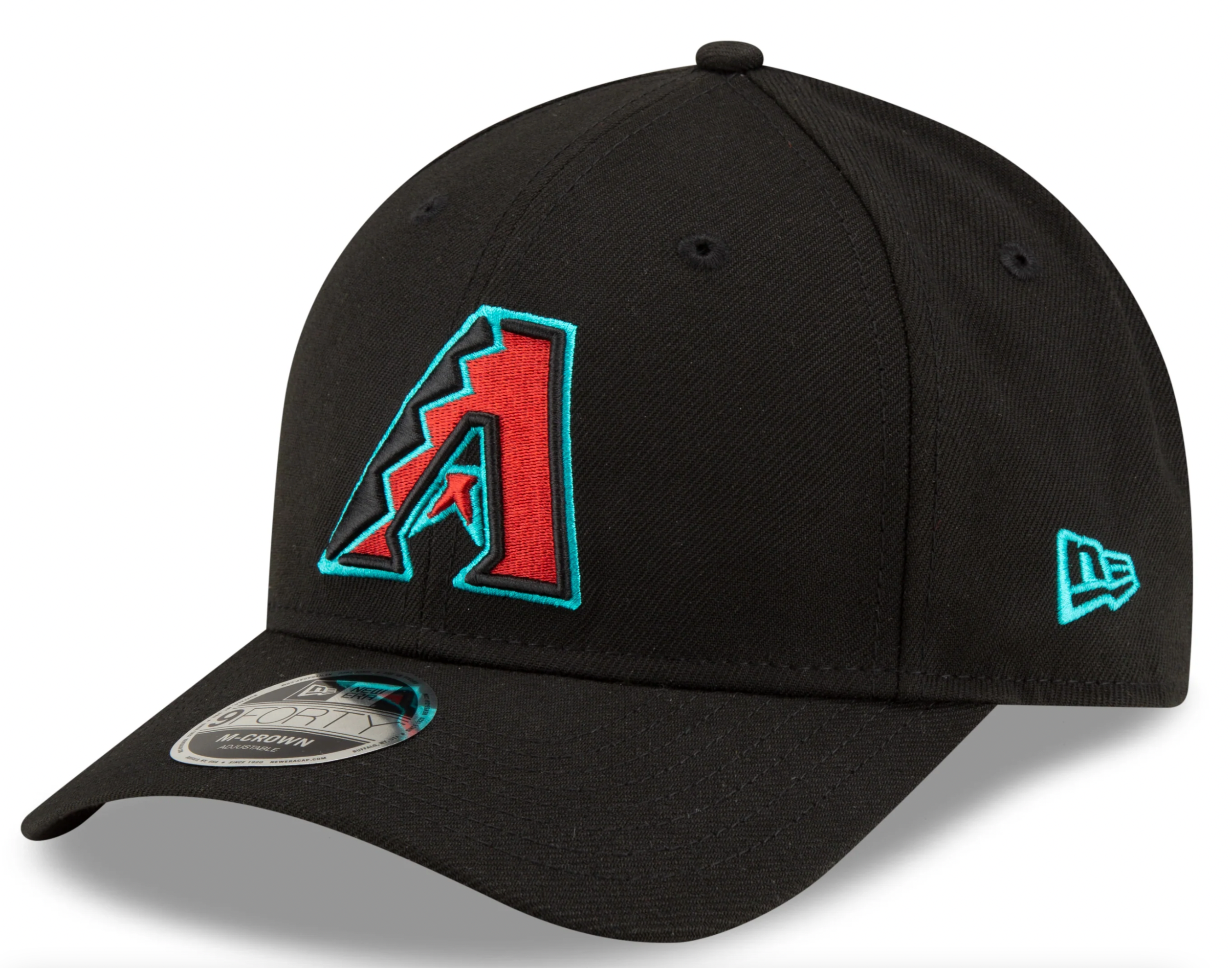 Arizona Diamondbacks Black Alternate New Era Player Replica M-Crown 9FORTY Adjustable Hat Official Team Hat Sports Fan Cap Official MLB Team Hat
