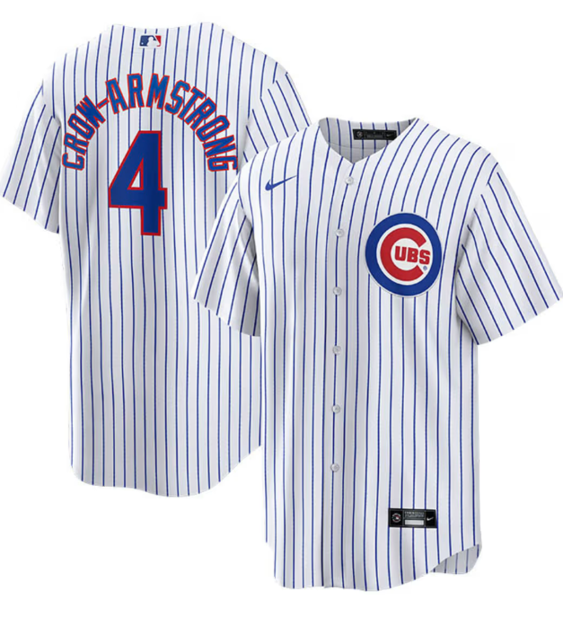 NIKE Men s Chicago Cubs Pete Crow-Armstrong 4 White Home Replica Jersey Official Team Jersey Sports Fan Apparel Official MLB Team Jersey Baseball Fan