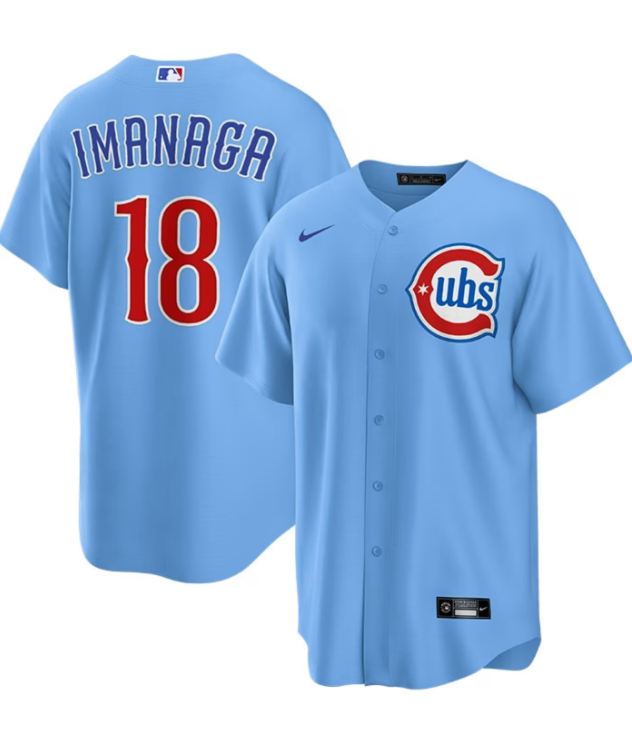 Men s Shota Imanaga 18 Chicago Cubs Nike Light Blue 2nd Alternate Replica Jersey Official Team Jersey Sports Fan Apparel Official MLB Team Jersey