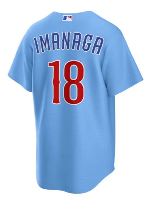 Men s Shota Imanaga 18 Chicago Cubs Nike Light Blue 2nd Alternate Replica Jersey Official Team Jersey Sports Fan Apparel Official MLB Team Jersey