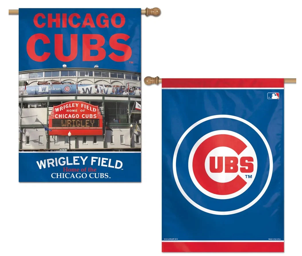 Chicago Cubs Vertical House Flag 2-Sided 28x40 Stadium Official Sports Fan Gear Popular Style Baseball Fan Gear