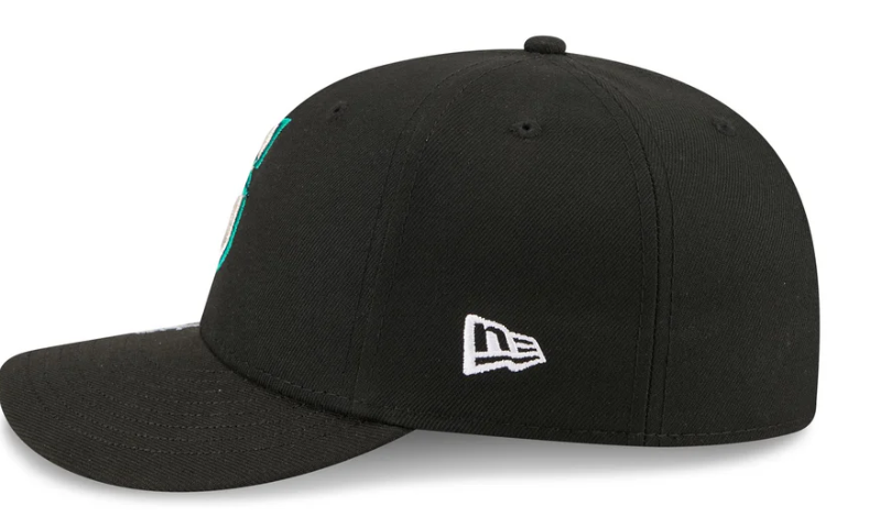 Seattle Mariners MLB Waves 59FIFTY Fitted New Era Black White Official Team Hat Sports Fan Cap Official MLB Team Hat Baseball Fan Cap