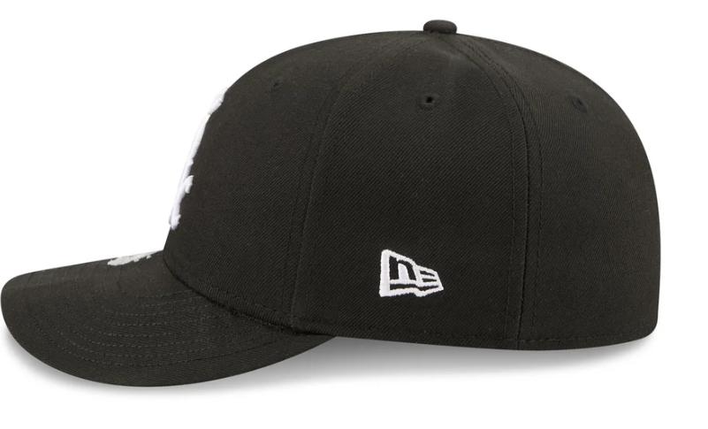 Chicago White Sox MLB Waves 59FIFTY Fitted New Era Black White Official Team Hat Sports Fan Cap Official MLB Team Hat Baseball Fan Cap