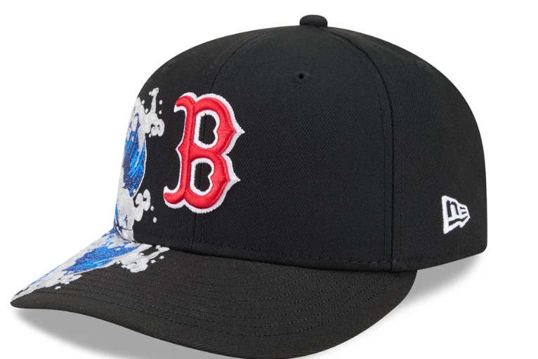 Boston Redsox MLB Waves 59FIFTY Fitted New Era Black White Official Team Hat Sports Fan Cap Official MLB Team Hat Baseball Fan Cap