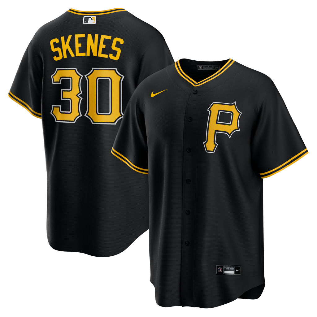 Men s Paul Skenes Pittsburgh Pirates Nike Black Alternate Replica Team Jersey Official Team Jersey Sports Fan Apparel Official MLB Team Jersey