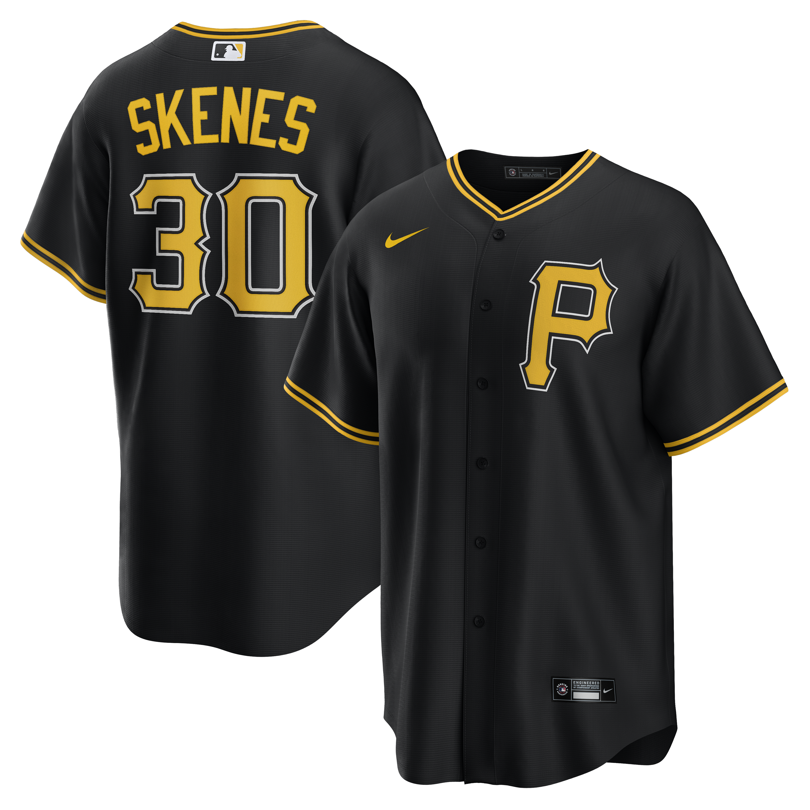 Men s Paul Skenes Pittsburgh Pirates Nike Black Alternate Replica Team Jersey Official Team Jersey Sports Fan Apparel Official MLB Team Jersey