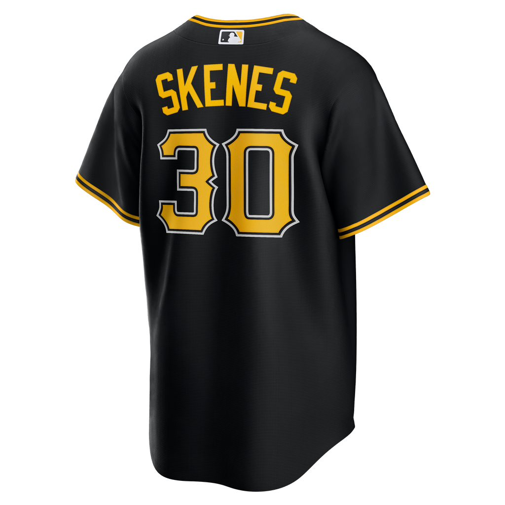 Men s Paul Skenes Pittsburgh Pirates Nike Black Alternate Replica Team Jersey Official Team Jersey Sports Fan Apparel Official MLB Team Jersey