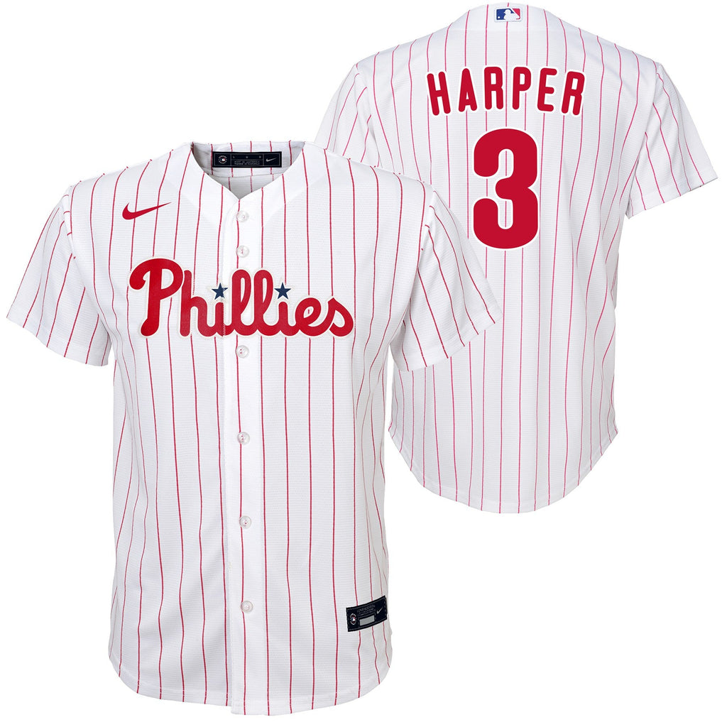 Bryce Harper Philadelphia Phillies Youth NIKE Home Screen Print Replica Jersey Official Team Jersey Sports Fan Apparel Official MLB Team Jersey