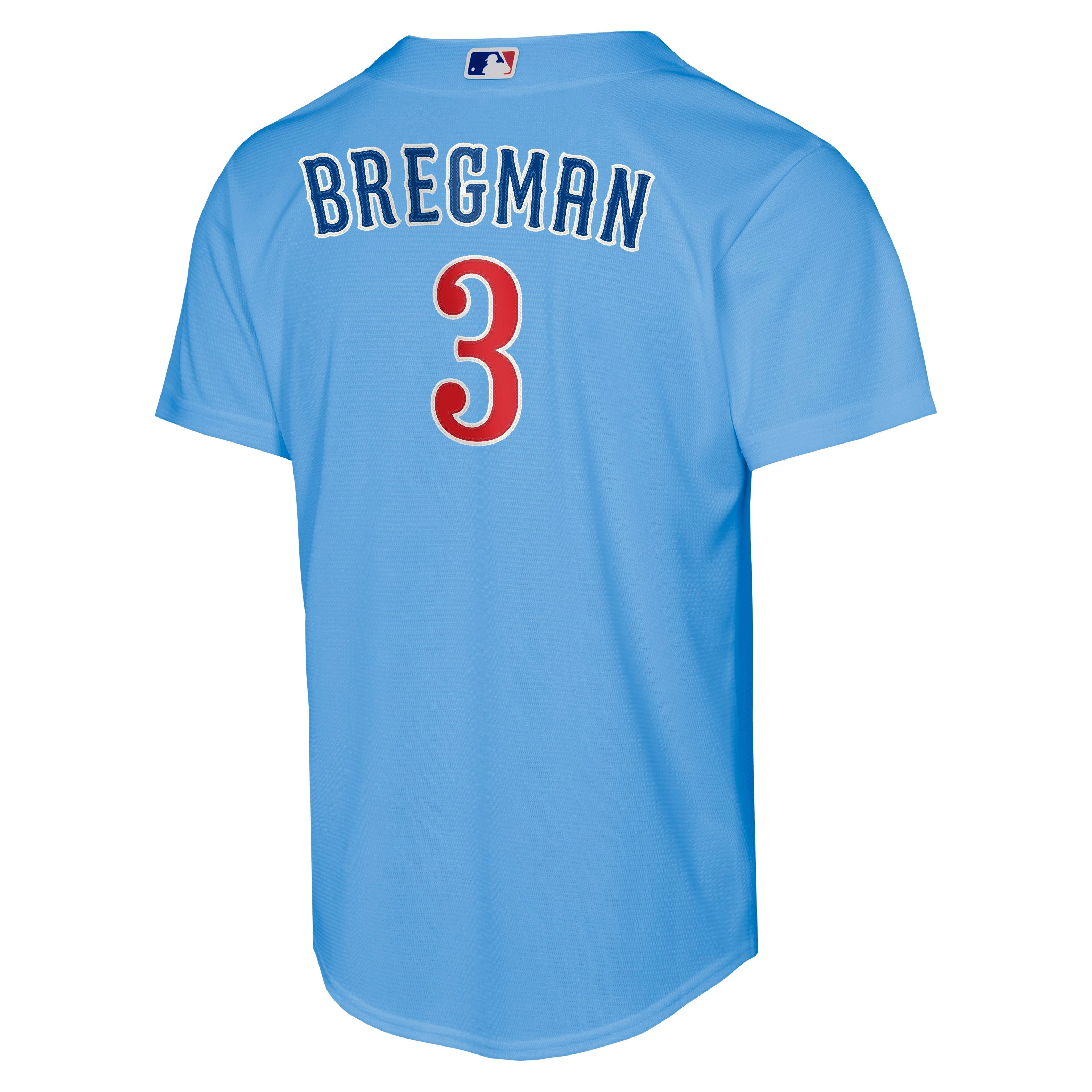 Youth Chicago Cubs Alex Bregman Alternate 2 NIKE Baseline Powder Blue Replica Jersey Official Team Jersey Sports Fan Apparel Official MLB Team Jersey