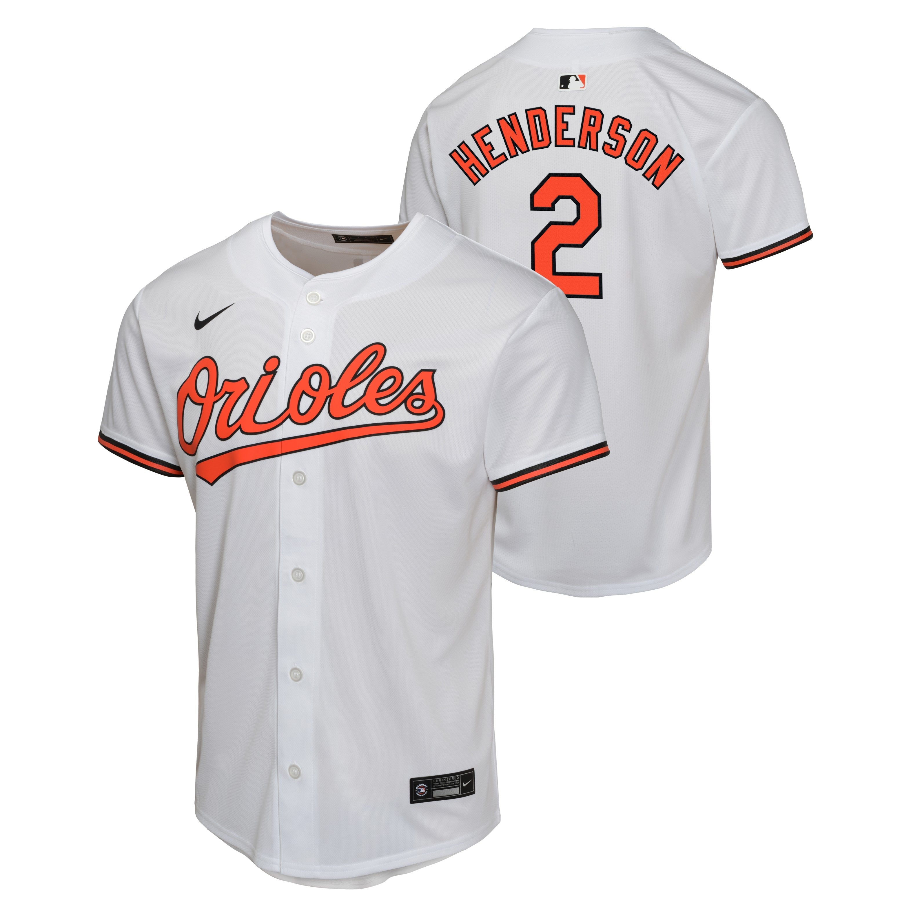NIKE Youth Gunnar Henderson Baltimore Orioles White Home Replica Game Jersey Official Team Jersey Sports Fan Apparel Official MLB Team Jersey