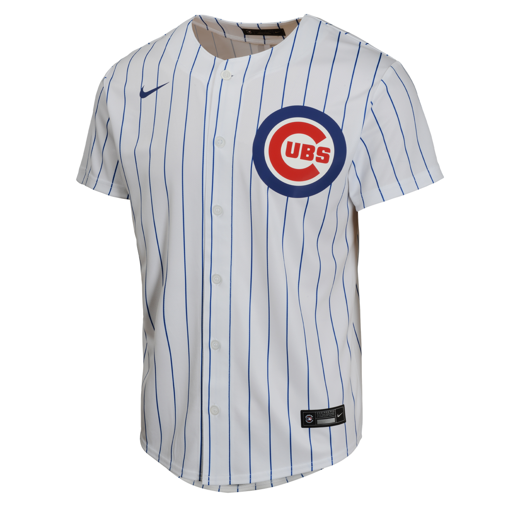 NIKE Youth Kyle Tucker Chicago Cubs White Home Replica Sublimated Twill Jersey Official Team Jersey Sports Fan Apparel Official MLB Team Jersey