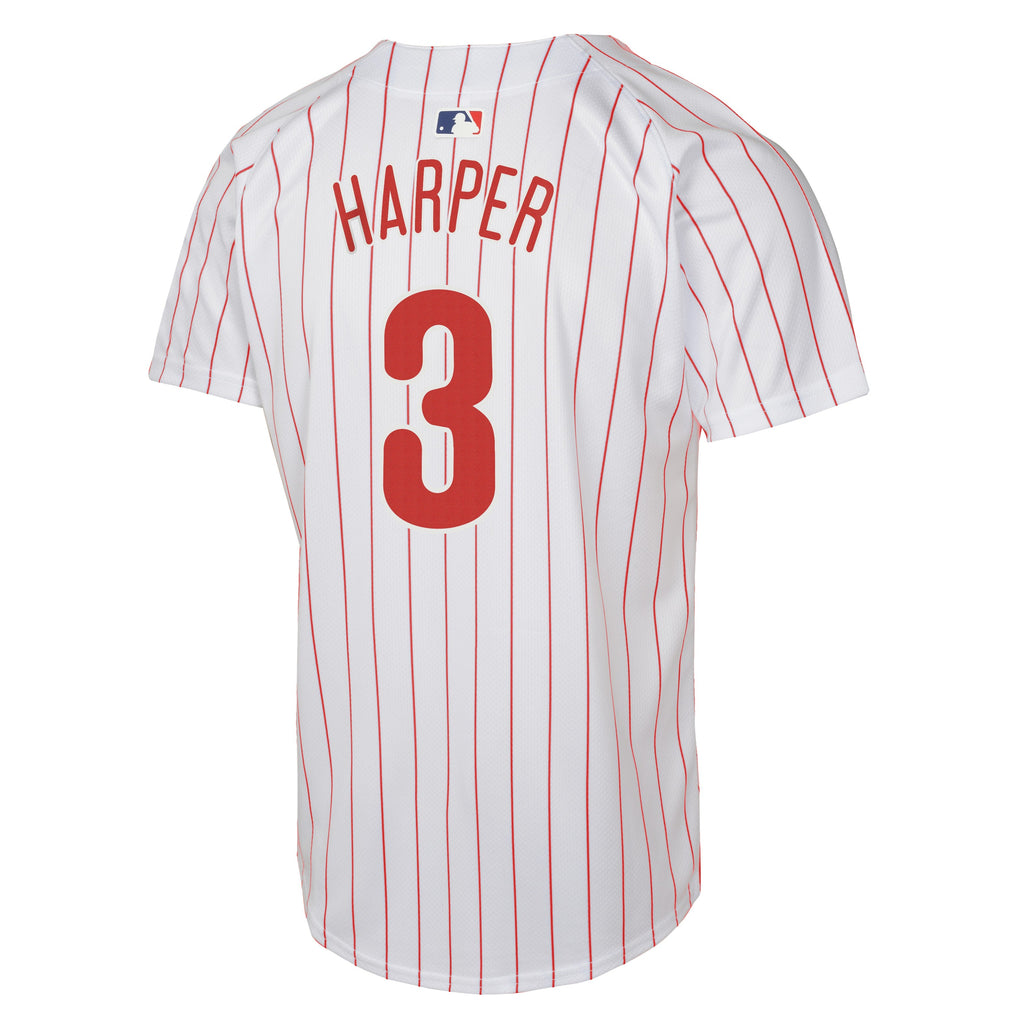 Youth Bryce Harper Philadelphia Phillies NIKE White Home Game Replica Jersey Official Team Jersey Sports Fan Apparel Official MLB Team Jersey