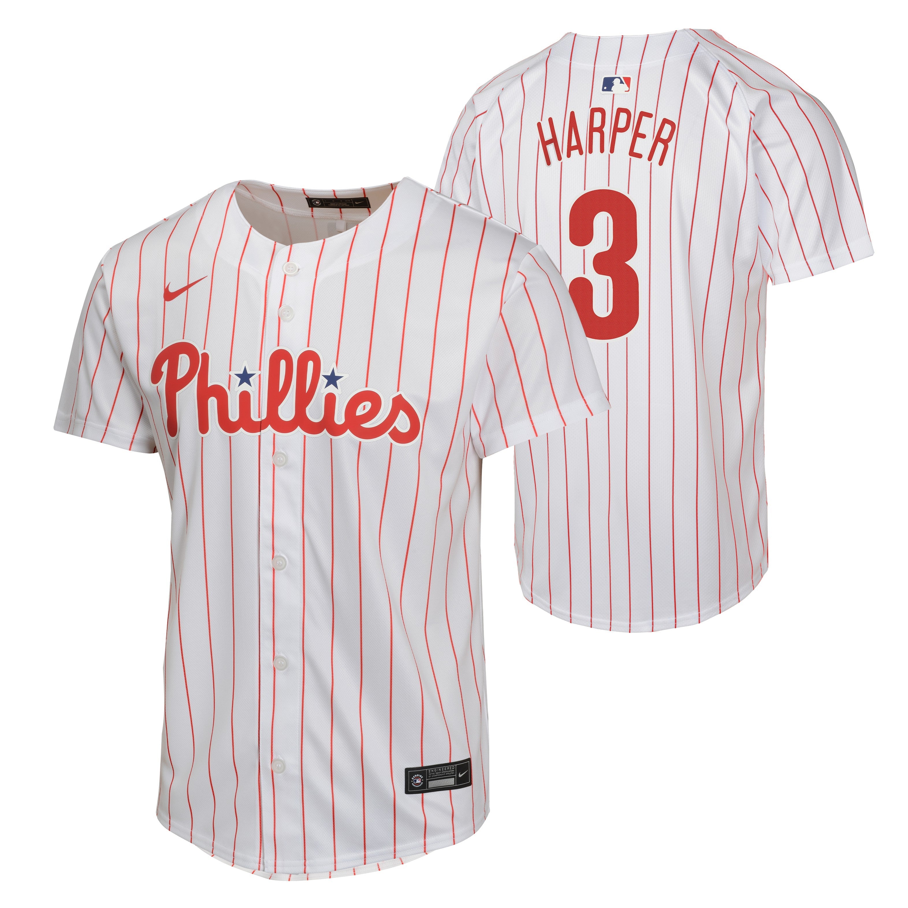 Youth Bryce Harper Philadelphia Phillies NIKE White Home Game Replica Jersey Official Team Jersey Sports Fan Apparel Official MLB Team Jersey