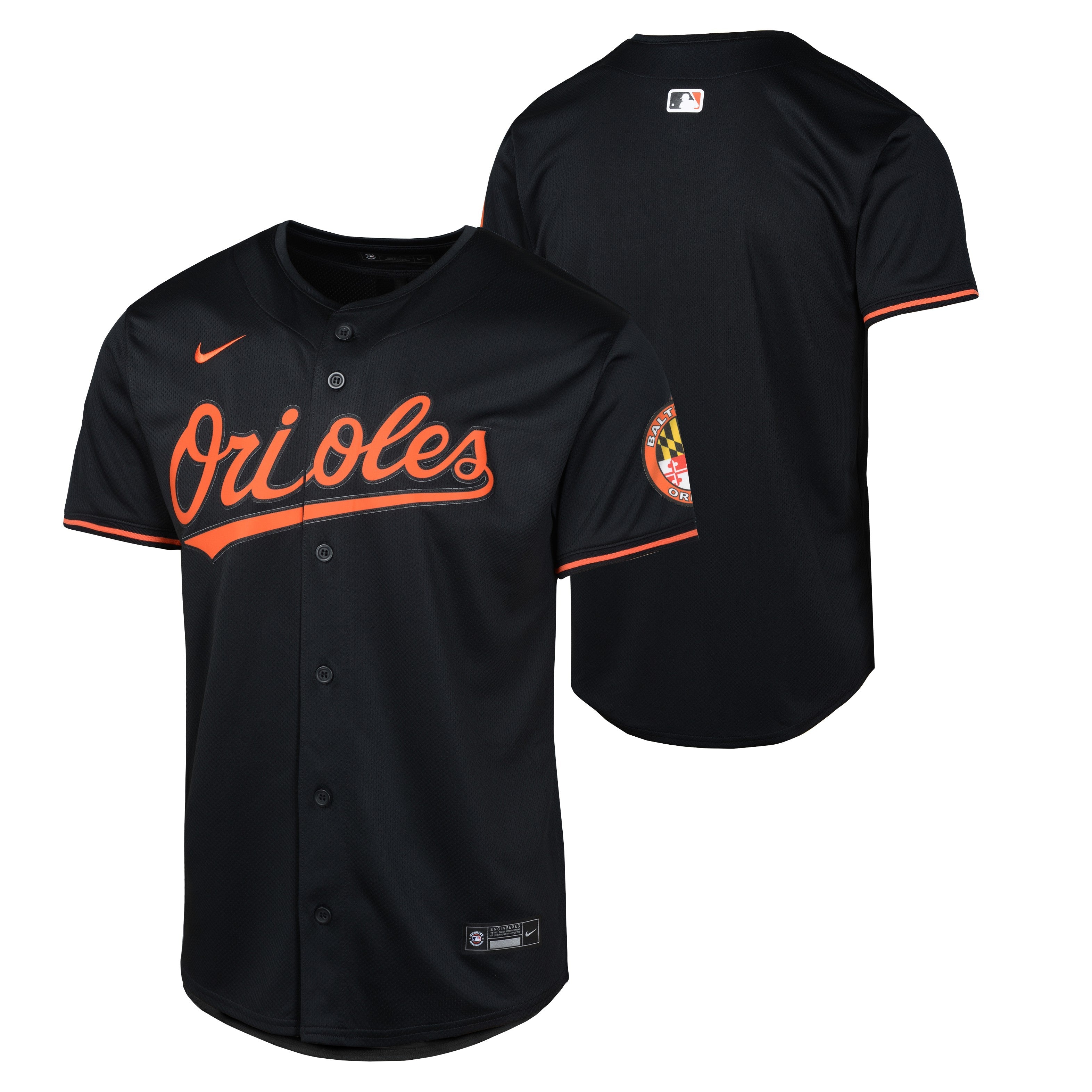 Youth Baltimore Orioles NIKE Black Alternate Limited Blank Replica Jersey Official Team Jersey Sports Fan Apparel Official MLB Team Jersey Baseball