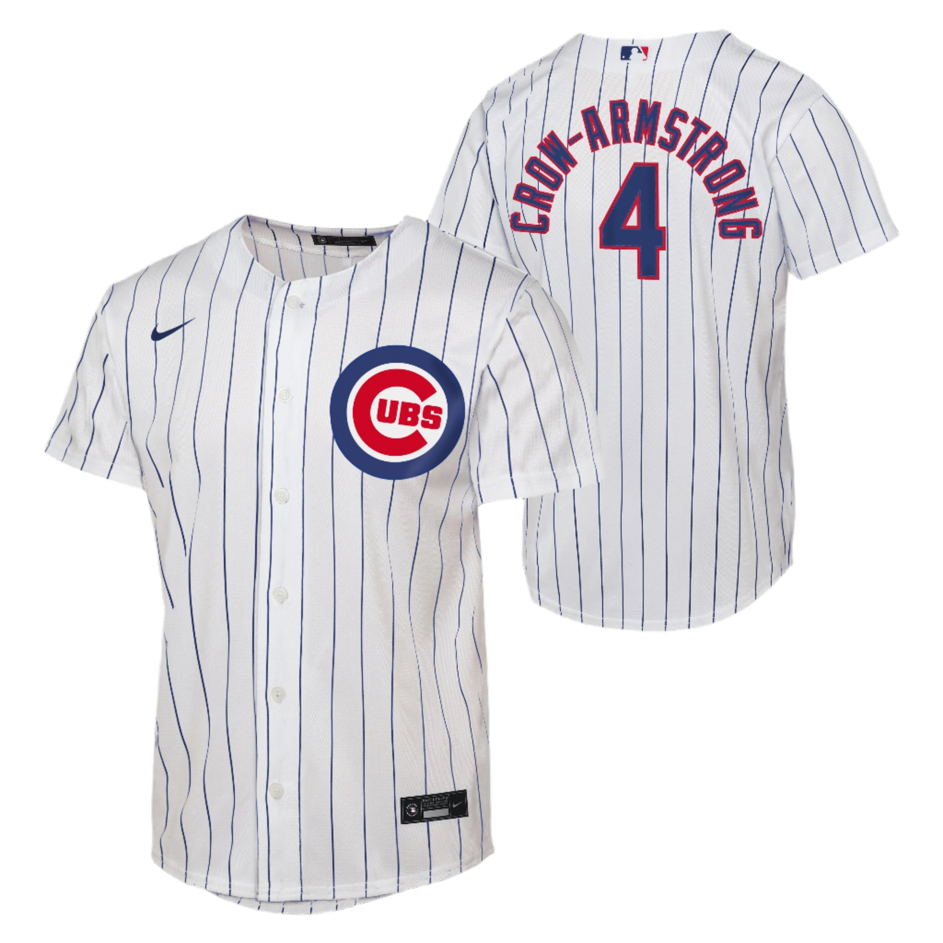 Youth Nike Pete Crow-Armstrong 4 Chicago Cubs White Home Baseline Replica Jersey Official Team Jersey Sports Fan Apparel Official MLB Team Jersey