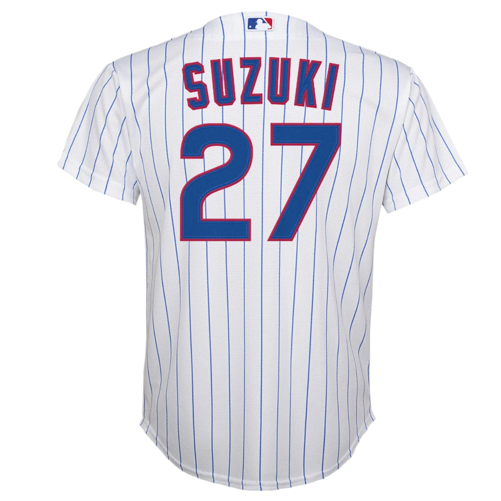 NIKE Youth Seiya Suzuki Chicago Cubs White Home Game Replica Jersey Official Team Jersey Sports Fan Apparel Official MLB Team Jersey Baseball Fan