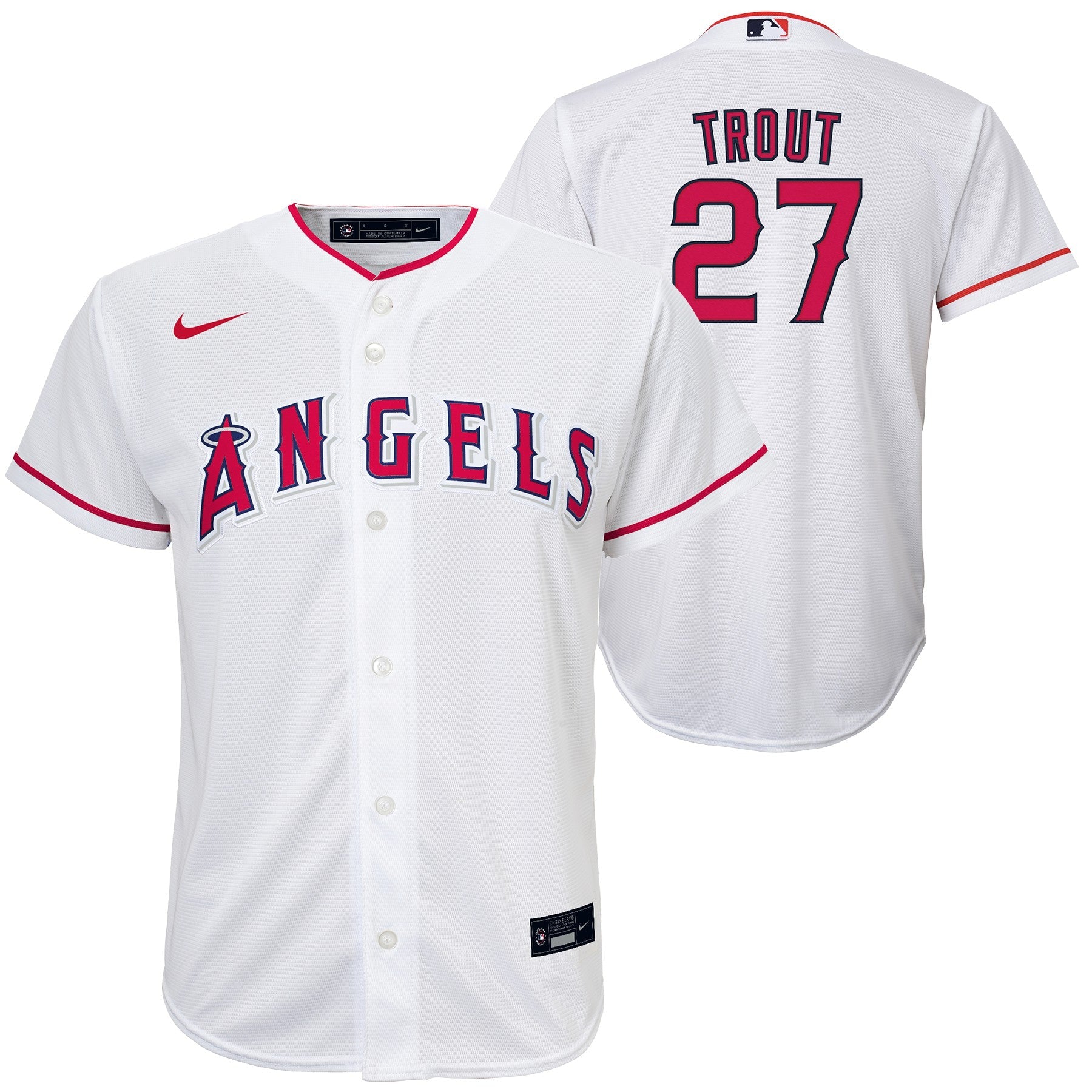 Youth Los Angeles Angels Mike Trout Nike White Home Replica Player Jersey Official Team Jersey Sports Fan Apparel Official MLB Team Jersey Baseball