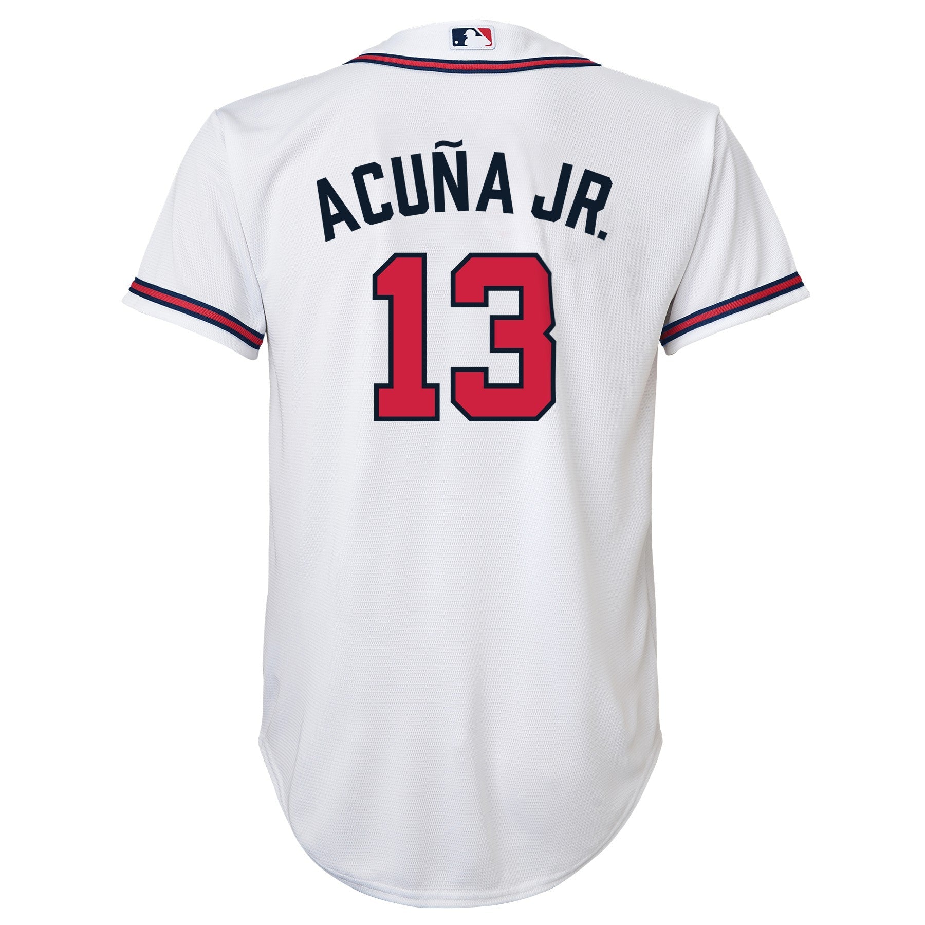 Youth Ronald Acuna Jr Atlanta Braves White Home Replica NIKE Screen Print Jersey Official Team Jersey Sports Fan Apparel Official MLB Team Jersey